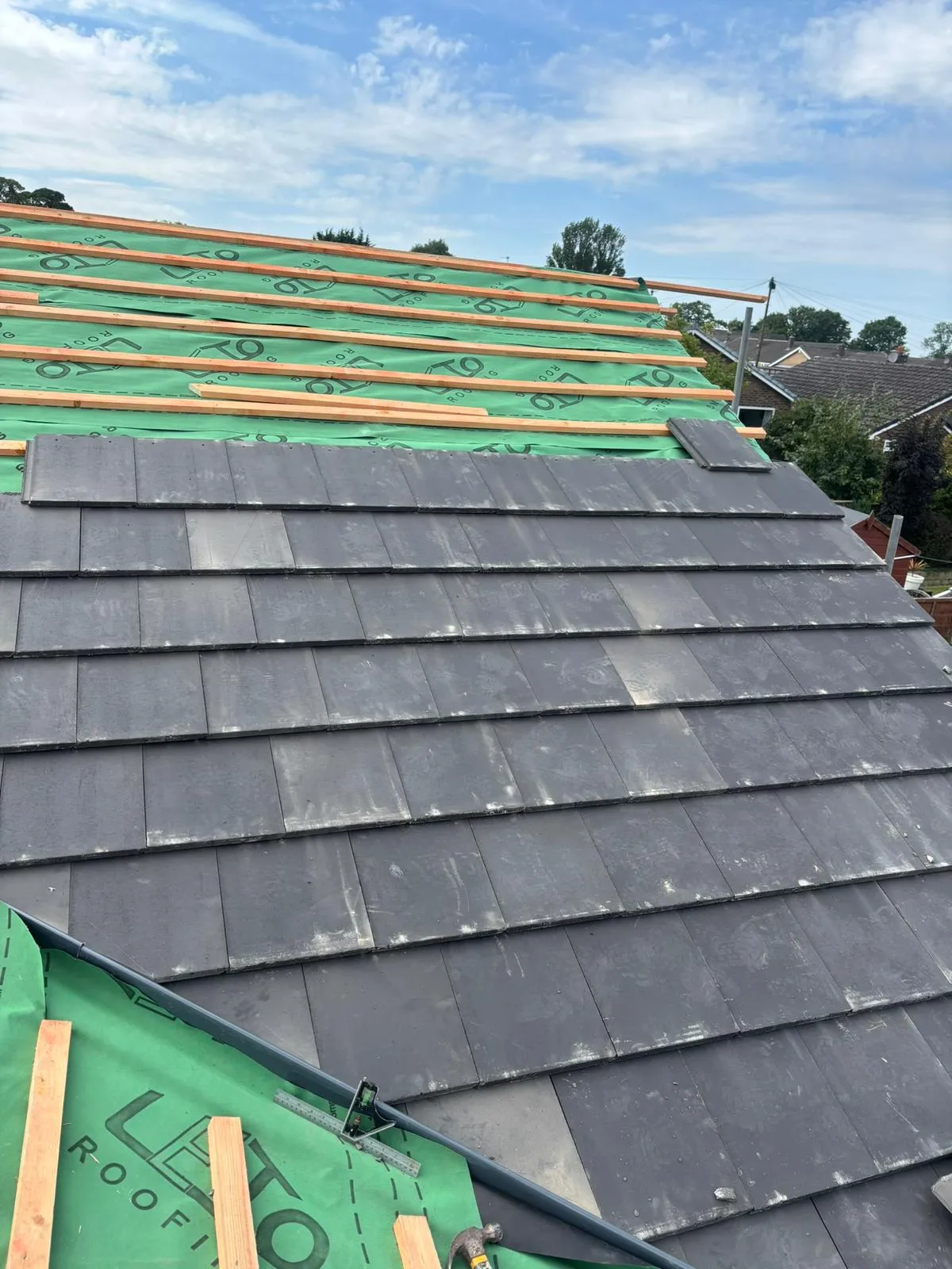Flat tile roof installation